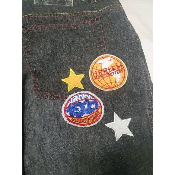 Platinum Fubu Harlem Globetrotters Limited Ed. Black Men's Jeans Sz 35 90's Y2K - Picture 5 of 16